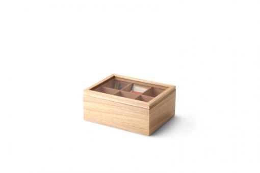 Teebeutelbox, Gummibaum, 23 x 17.5 x 10 cm 