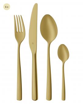 Boston Besteck-Set, Champagner Gold, 24-teilig, Cromargan® 
